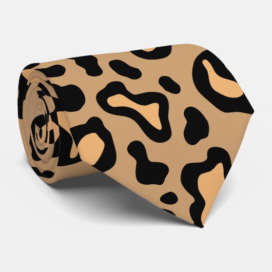 Retro Luipaardprint Stropdas (Opgerold)
