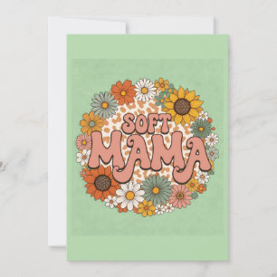 Retro Luipaardprint "Zachte Mama" Bloem Grafisch O Kaart