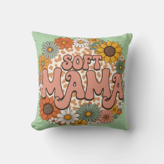 Retro Luipaardprint "Zachte Mama" Bloem Grafisch O Kussen