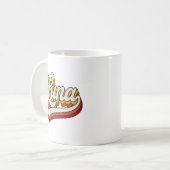 Retro Luna Name 70s Vintage Design Koffiemok (Voorkant links)