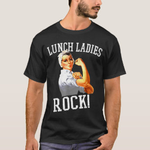 Retro Lunch Dames Rock Cafetaria Medewerker Funny  T-shirt