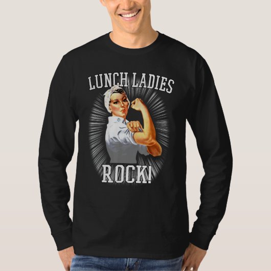 Retro Lunch Dames Rock Cafeteria Worker Funny Lun T-shirt (Voorkant)