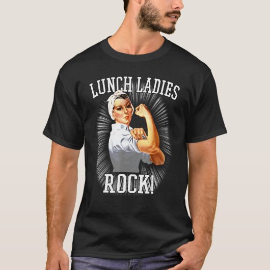Retro Lunch Dames Rock Cafeteria Worker Funny Lun T-shirt (Voorkant)