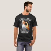 Retro Lunch Dames Rock Cafeteria Worker Funny Lun T-shirt (Voorkant volledig)