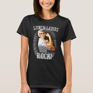 Retro Lunch Dames Rock Cafeteria Worker Funny Lun T-shirt