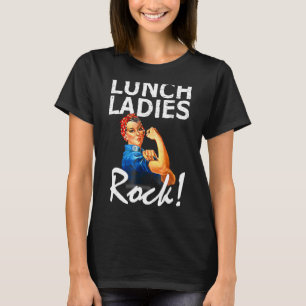 Retro Lunch Dames Rock Lunch Lady Quad terug naar T-shirt