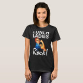 Retro Lunch Dames Rock Lunch Lady Quad terug naar T-shirt (Voorkant volledig)