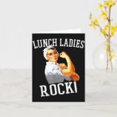 Retro Lunch Ladies Rock Cafeteria Worker Funny Lun Kaart (Gele Bloem)