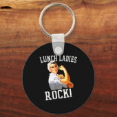Retro Lunch Ladies Rock Cafeteria Worker Funny Lun Sleutelhanger (Voorkant)