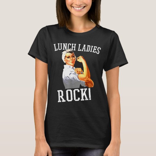 Retro Lunch Ladies Rock Cafeteria Worker Funny Lun T-shirt (Voorkant)