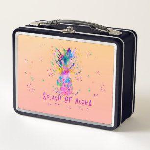 Retro lunchbox met Aloha-spatten