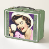Retro lunchbox met gestileerde vrouw uit de jaren  (Voorkant)