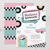 Retro Luncheonette Diner Feest Uitnodiging (Voorkant / Achterkant)