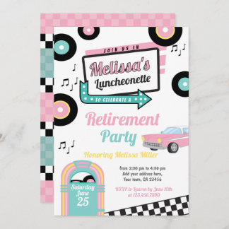 Retro Luncheonette Diner Feest Uitnodiging