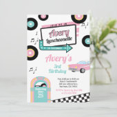 Retro Luncheonette Diner Uitnodiging (Staand voorkant)