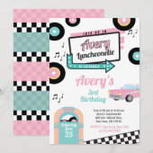 Retro Luncheonette Diner Uitnodiging (Voorkant / Achterkant)