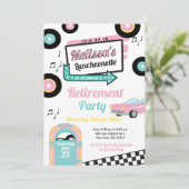 Retro Luncheonette Diner Uitnodiging (Staand voorkant)