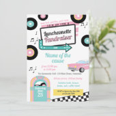 Retro Luncheonette Fundraiser Kaart (Staand voorkant)