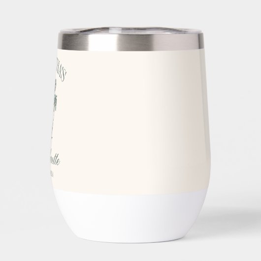 Retro Luxe Beach Bachelorette Logo Palmbomen (Achterkant)