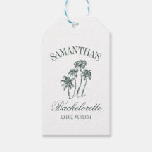 Retro Luxe Beach Bachelorette Logo Palmbomen