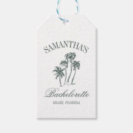 Retro Luxe Beach Bachelorette Logo Palmbomen Cadeaulabel