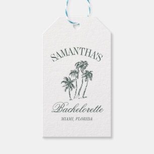 Retro Luxe Beach Bachelorette Logo Palmbomen Cadeaulabel