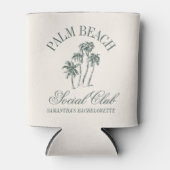 Retro Luxe Beach Bachelorette Social Club Logo Blikjeskoeler (Voorkant)