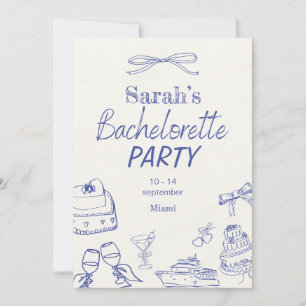 Retro Luxe Beach Bewerkbare Bachelorette Kaart