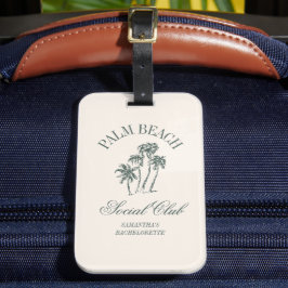 Retro Luxe Beach Social Club Logo Bachelorette Bagagelabel