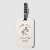 Retro Luxe Beach Social Club Logo Bachelorette Bagagelabel (Voorkant (verticaal))