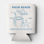 Retro Luxe Beach Social Club Logo Bachelorette Blikjeskoeler (Achterkant)