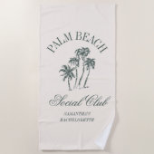 Retro Luxe Beach Social Club Logo Bachelorette Strandlaken (Voorkant)