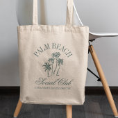 Retro Luxe Beach Social Club Logo Bachelorette Tote Bag