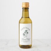 Retro Luxe Beach Social Club Logo Bachelorette Wijn Etiket (Voorkant)