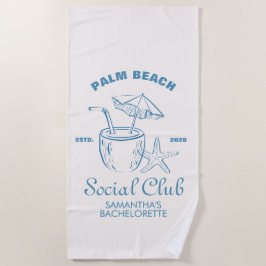 Retro Luxe Beach Social Club Logo Meidenavond Strandlaken