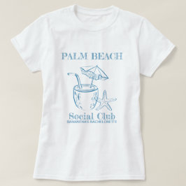 Retro Luxe Beach Social Club Logo Vrijgezellenfees T-shirt