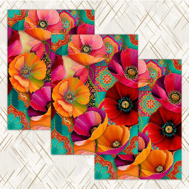 RETRO LUXE KLEURRIJK BLOMEMOTIEF DECOUPAGE VLOEIPA TISSUEPAPIER