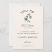 Retro Luxe Strand Bachelorette Logo Meisjes Trip Kaart (Voorkant)