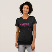 Retro LWVF roze T-shirt met drukknop (Voorkant volledig)