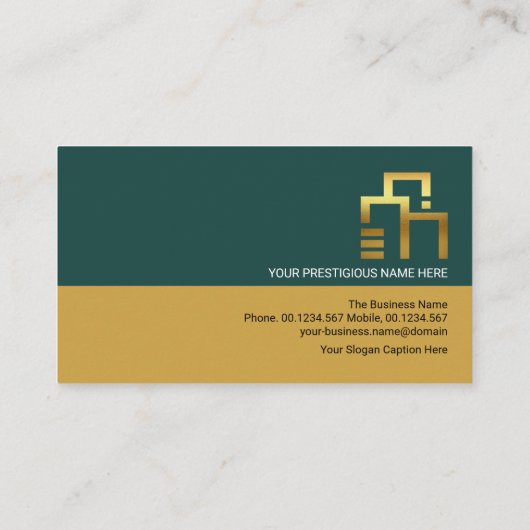 Retro Lyers Gold Rebar Building Engineering Visitekaartje (Achterkant)