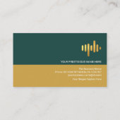 Retro Lyers Gold Sound Wave Audio Engineer Visitekaartje (Achterkant)