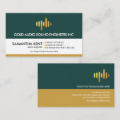 Retro Lyers Gold Sound Wave Audio Engineer Visitekaartje (Voorkant / Achterkant)