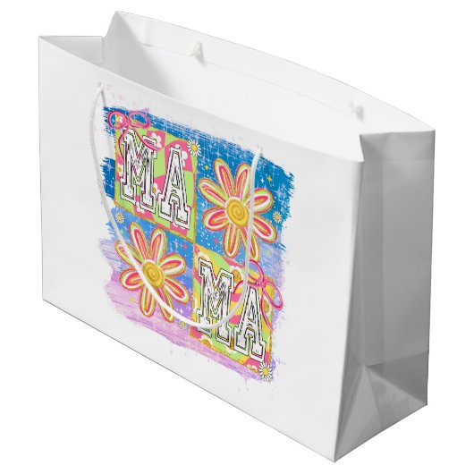 Retro Ma Ma Groot Cadeauzakje (Achterkant Gekanteld)