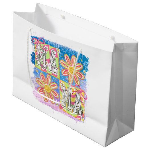 Retro Ma Ma Groot Cadeauzakje (Voorkant Gekanteld)