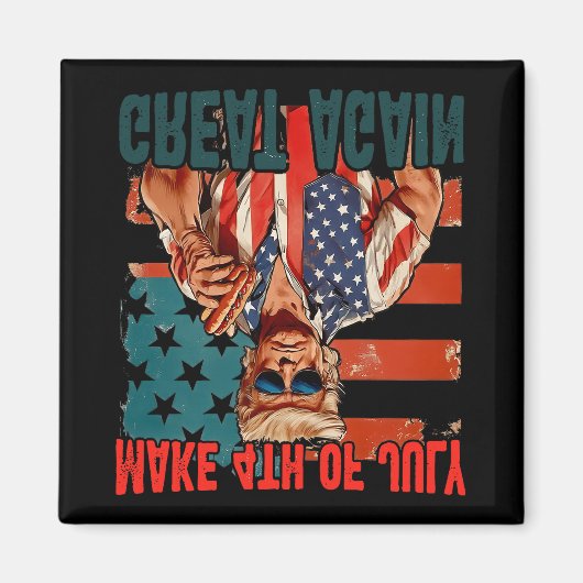 Retro Maak 4 Juli Weer Groot Grappig Trump H Magneet (Voorkant)