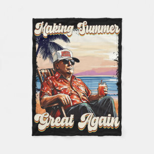 Retro Maak Zomer Groot Again Donald Trump Zomer Fleece Deken