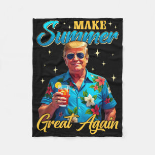 Retro Maak Zomer Groot Opnieuw Donald Trump Zomer Fleece Deken