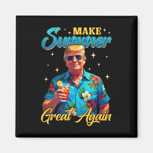 Retro Maak Zomer Groot Opnieuw Donald Trump Zomer  Magneet
