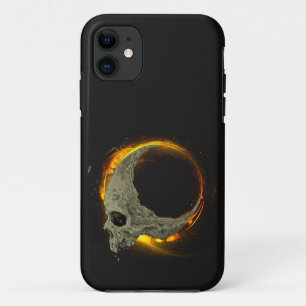 Retro maan Dode Brandende Schedel in Vuur Case-Mate iPhone Case