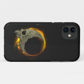 Retro maan Dode Brandende Schedel in Vuur Case-Mate iPhone Case (Achterkant (horizontaal))